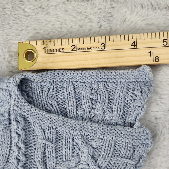 JEANNE PIERRE blue knit sweater size S - Picture 10 of 11